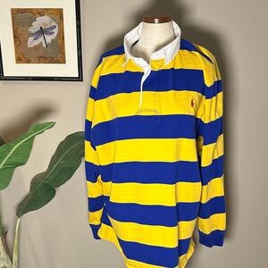 Polo Ralph Lauren Yellow and Blue Polo Rugby Shirt